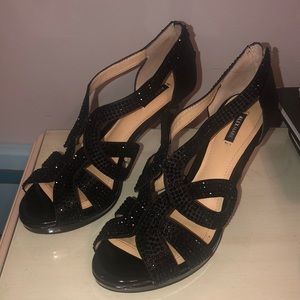 Black sparkly heels